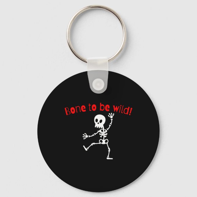 Chaveiro Dançando Skeleton Halloween Engraçado Bone Wild (Frente)