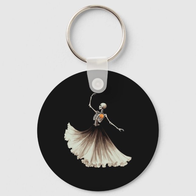 Chaveiro Dançando Skeleton Llerina Llet Dance Halloween Mul (Frente)