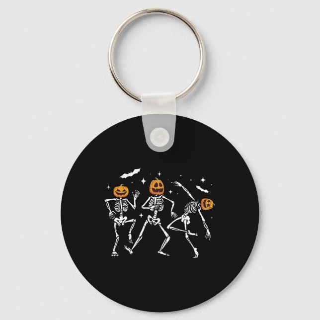 Chaveiro Dançando Skeleton Pumpkin Halloween (Frente)