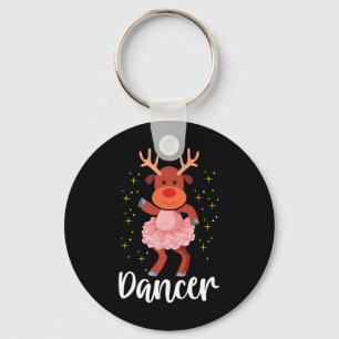 Chaveiro Dançarina de dança de natal Reindeer Cute Deer Dan