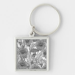 Chaveiro Dandélio, preto e branco