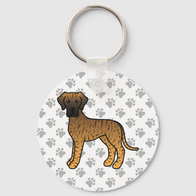 Chaveiro Dane Grande Listrado Cachorro de Desenho Animado F (Frente)