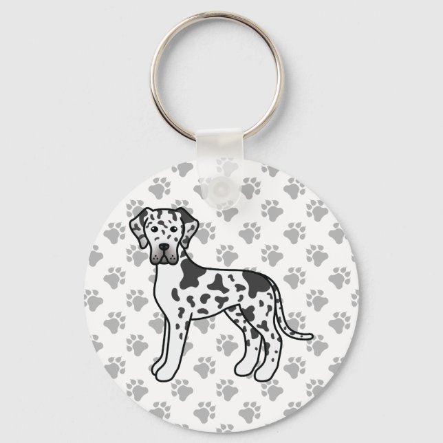 Chaveiro Dane Harlequim Cachorro Cartoon Fofo (Frente)
