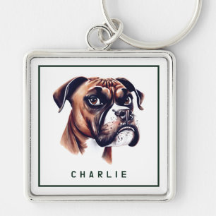 Chaveiro Dapper Boxer Pup Personalizado