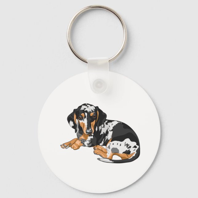 Chaveiro Dapple Dachshund Keyring (Frente)