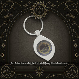 Chaveiro Dark Zodiac: Capricorn Birth Sign Black & Gold