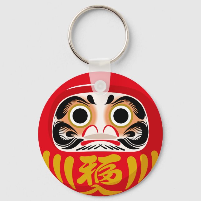 Chaveiro Daruma doll (tradicional charme japonês de sorte) (Frente)