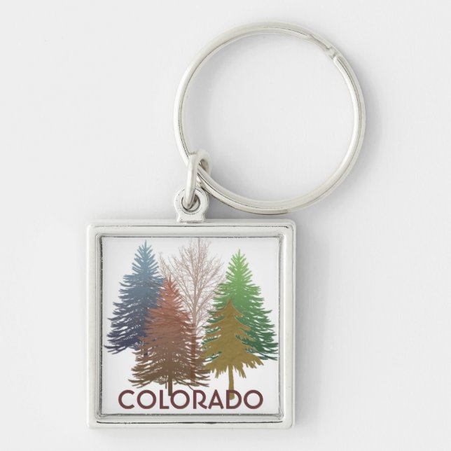 Chaveiro das árvores coloridas do Colorado (Frente)