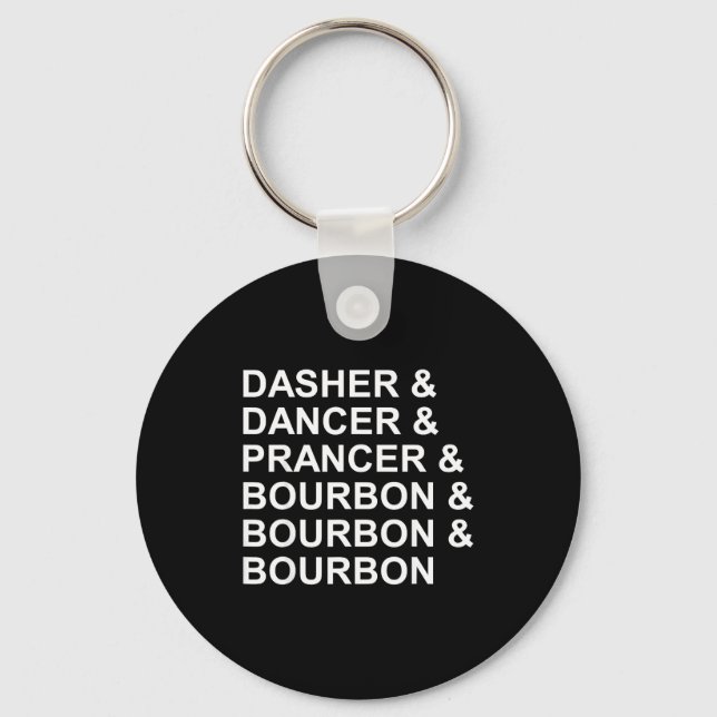 Chaveiro Dasher Dancer Prancer &amp; Bourbon Natal Divertid (Frente)