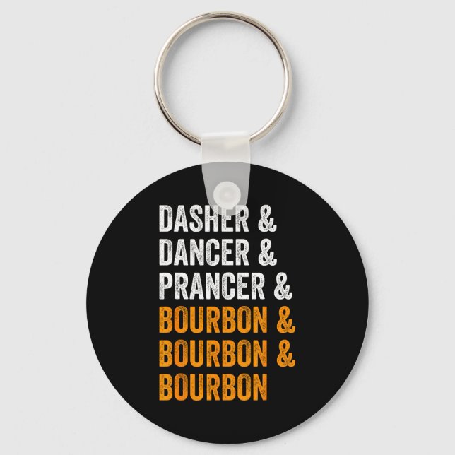 Chaveiro Dasher Dancer Prancer Bourbon Natal Divertido Holi (Frente)