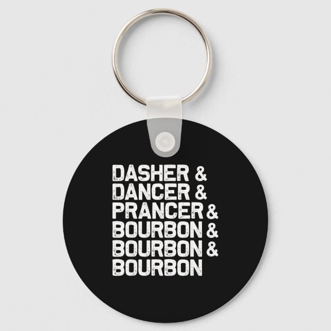Chaveiro Dasher Dancer Prancer Bourbon Natal Divertido Papa (Frente)