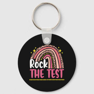 Chaveiro Day Rock The Test Teacher Testing Day Rainbow Leop