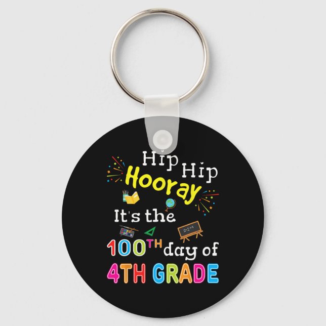 Chaveiro Days Of School Gift For Kids Boys 4th Grade Teache (Frente)