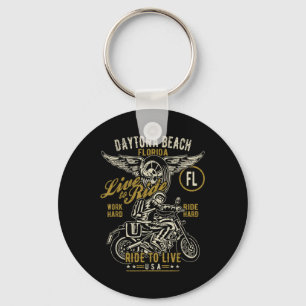 Chaveiro Daytona Beach Florida Usa Motocicleta Sofrida De