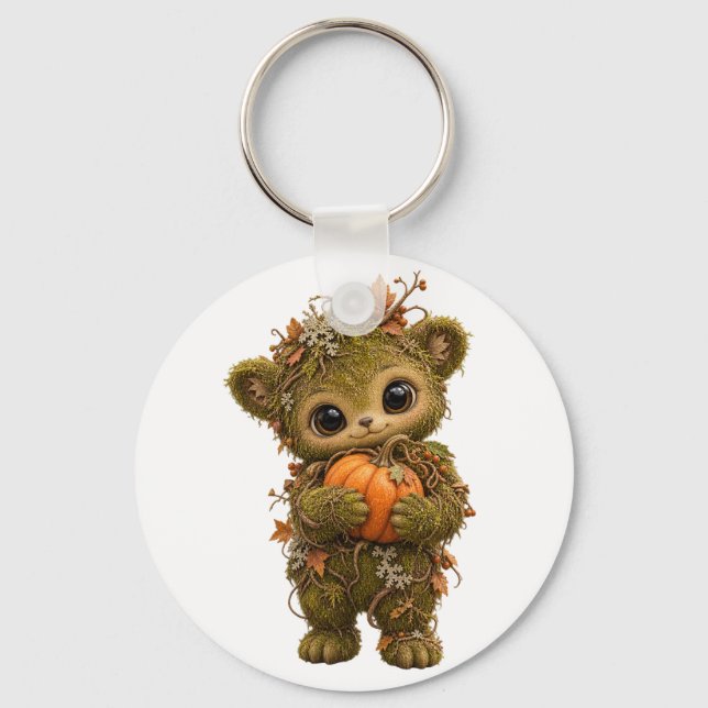 Chaveiro de Abóbora Urso de Musgo (Frente)