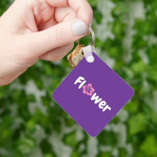 Chaveiro de acrilato de flores