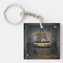 Chaveiro de acrílica de cruzeiro com cemitério