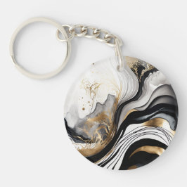 Chaveiro de acrílico Dourado preto