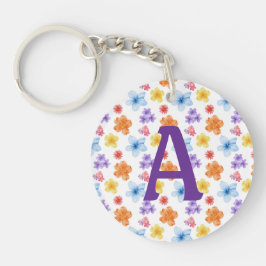 Chaveiro de acrílico personalizado floral