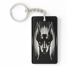 Chaveiro de acrílico Spooky Doberman personalizáve