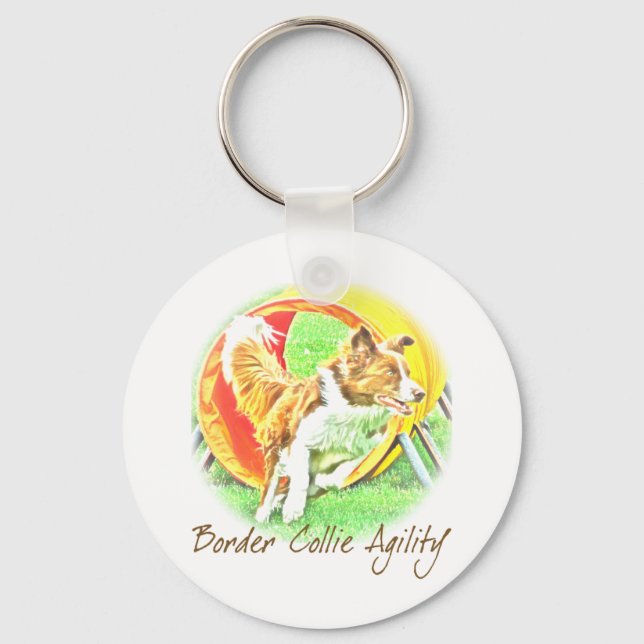 Chaveiro de Agilidade de Collie de Borda trabalho  (Frente)