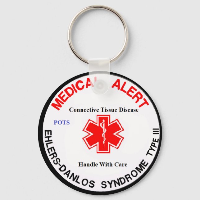 CHAVEIRO de alerta médico de POTES EDS tipo 3 (Frente)