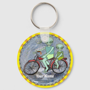 Chaveiro de Alien pilotando Bicicleta