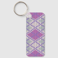 CHAVEIRO de alumínio do retângulo do KNIT ARGYLE L