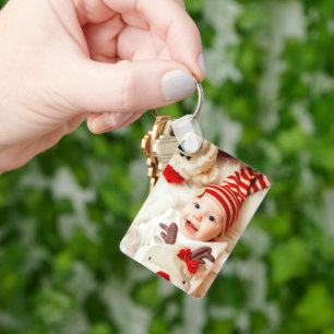 Chaveiro de alumínio lado duplo com duas fotos per