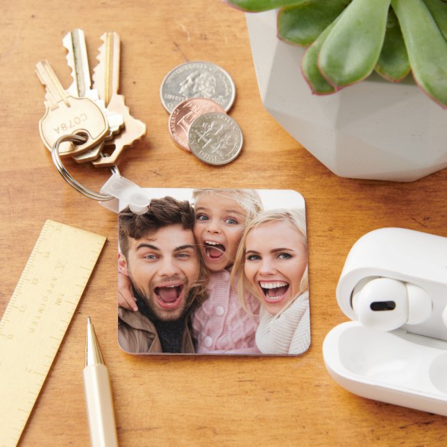 Chaveiro de alumínio lado duplo com duas fotos per (Mesa)