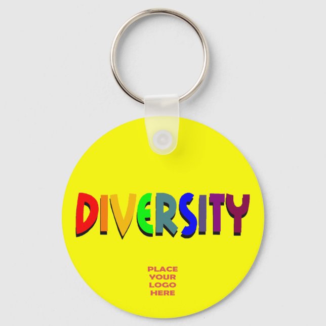 Chaveiro de Amarelo Personalizado de Diversidade (Frente)