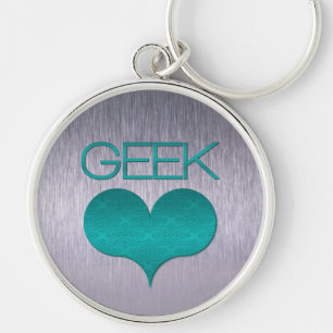 Chaveiro de Amor geek (Coração), Turquesa