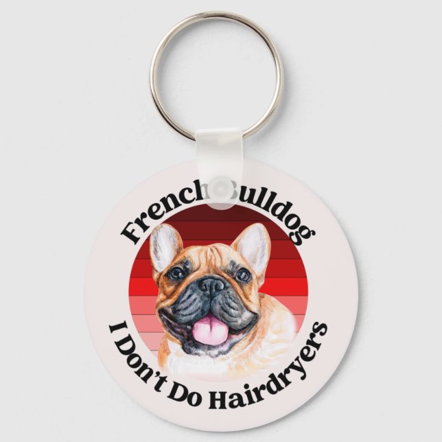 Chaveiro de Aquarela de Buldogue Francês (Frente)