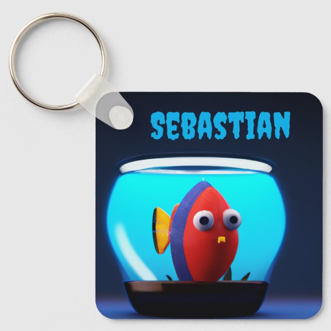 CHAVEIRO DE AQUÁRIO DE PEIXE FOFO PERSONALIZADO (Frente)