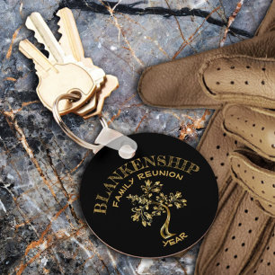 Chaveiro de Árvore Dourada de Reunião da Família P