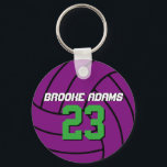 Chaveiro de atletas da Equipe Esportiva de Voleibo<br><div class="desc">Um chaveiro de tema desportivo legal e colorido como presente para famílias e amigos. Chaveiro de vôlei com nome personalizado e número de jogador. Um souvenir de excelente para treinador de vôlei,  capitão e jogadores. Você pode personalizar a cor da bola para a cor desejada.</div>