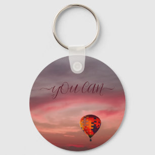 Chaveiro de balão de ar quente de cor voadora