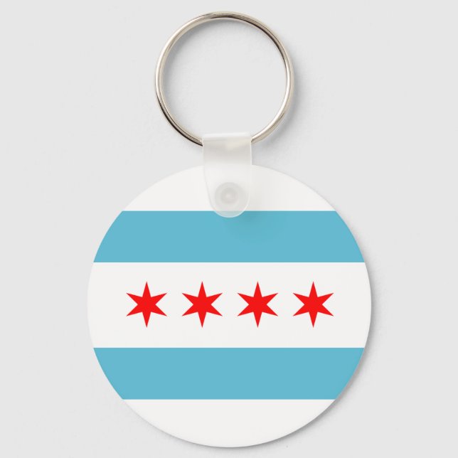 Chaveiro de bandeira da cidade de Chicago (Frente)