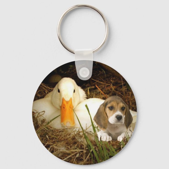 Chaveiro de Beagle com Pato (Frente)