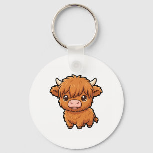 Chaveiro de Bebê Vaca Highland Fofo