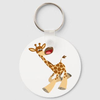 Chaveiro de Bicicleta de Cartoon Ambling Giraffe