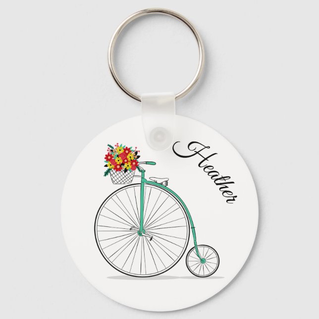 Chaveiro de Bike Unicycle de Nome Personalizado (Frente)