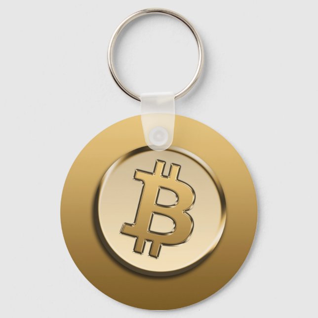 Chaveiro de Bitcoin Dourado (Frente)