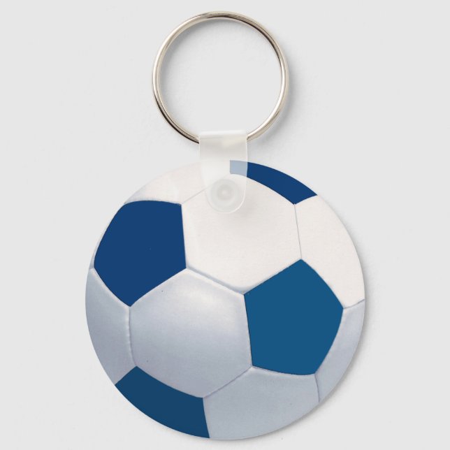 Chaveiro de Bola de Futebol Azul e Branco (Frente)