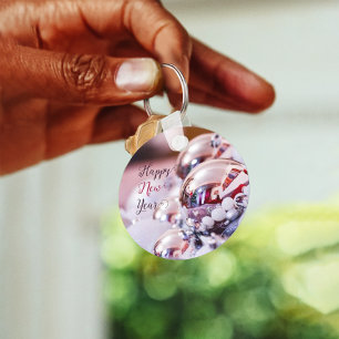 Chaveiro de bolhas de Natal prateadas brilhantes