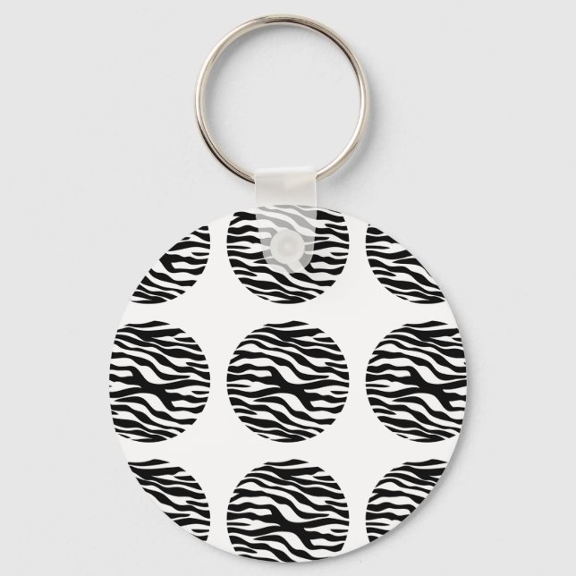 Chaveiro de Bolinhas de Impressão Zebra (Frente)