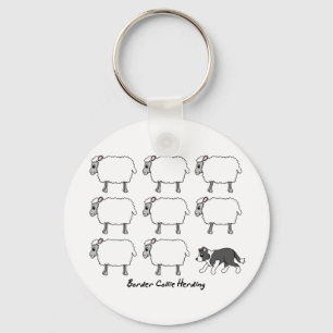 Chaveiro de Borda Collie Herding Sheep