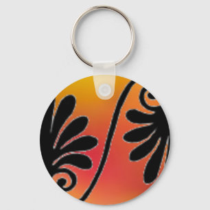 Chaveiro de Borda Vermelha e Laranja
