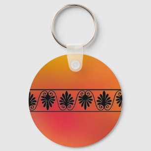 Chaveiro de Borda Vermelha e Laranja