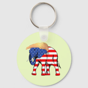 Chaveiro de Botão de Elefante de Cabelo Mau Trump,